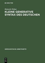 Germanistische Arbeitshefte- Kleine Generative Syntax Des Deutschen