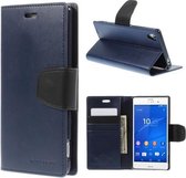 Goospery Sonata Leather case hoesje Sony Xperia Z5 blauw
