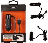 LG L Fino LDNIO Universele Micro-USB Autolader - extra USB slot 2.1A