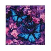 Diamond Painting Crystal Art Kit ®Bleu Violet Butterflies vlinder , 30 x30 cm, Partial Painting