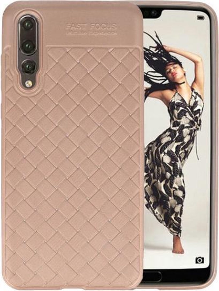Goud Geweven TPU case hoesje voor Huawei P20 Pro