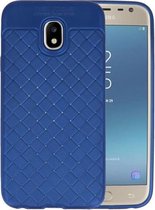Blauw Geweven TPU case hoesje voor Samsung Galaxy J3 2017