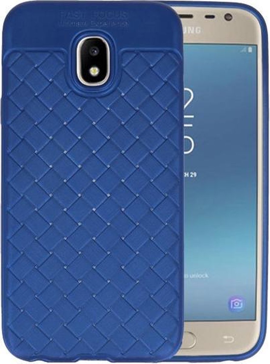 Blauw Geweven TPU case hoesje voor Samsung Galaxy J3 2017