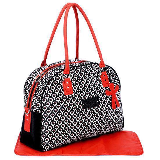 Little Company - Luiertas - PopUp Shoulder Bag Round - Zwart/Rood van Little Company — afbeelding 3