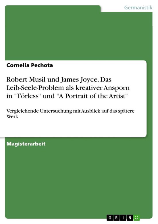 Robert Musil und James Joyce. Das Leib-Seele-Problem als kre ... - cover
