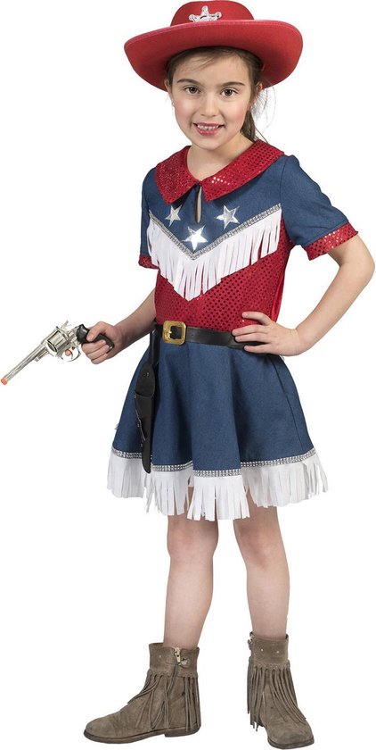 Jessie jurk voor meisjes, cowgirl-kostuum, verkleedkleding met hoed