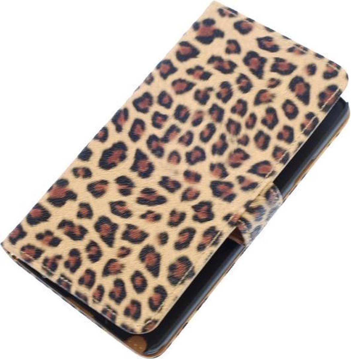 Licht Bruin Luipaard booktype wallet cover hoesje voor Nokia Lumia 625