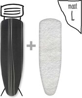 SET Strijkplankovertrek  Molton L - 50x135cm - Zwart