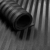 Patin caoutchouc / tapis caoutchouc op rol Chevron 3mm - Largeur 120 cm