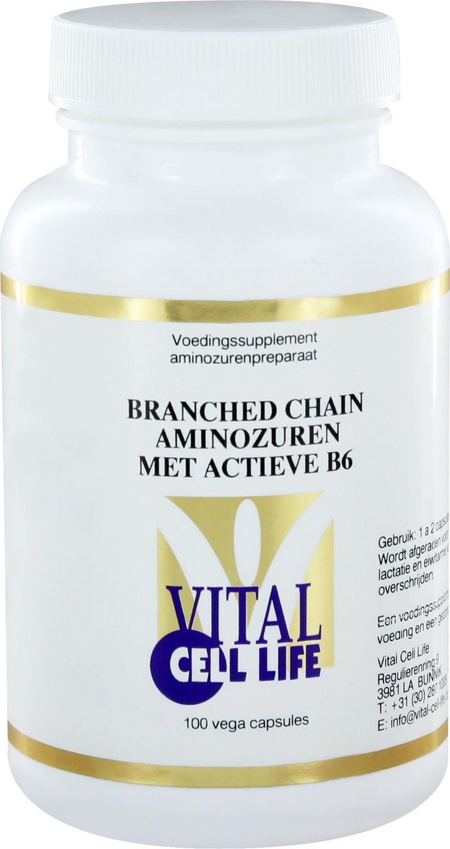 Goedkoopste Vital Cell Life Branched Chain Aminozuren Met Actieve B6 - 100 Capsules