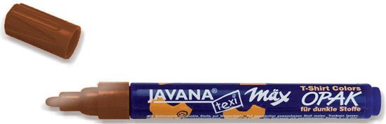 Koperen textiel stift - Javana Texi Max - 2-4 mm kogelpunt - Hoge kwaliteit textiel marker op waterbasis, geschikt op zowel licht als donker textiel