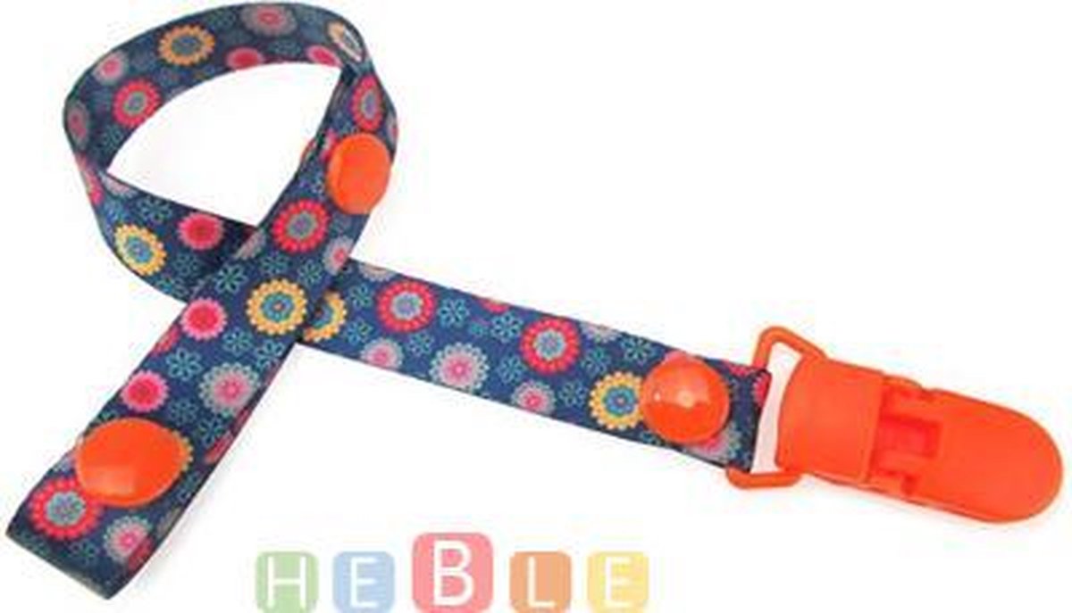 Goedkoopste Speenkoord Heble - Speen - Speenketting - Koord - Fopspeenketting - Speen baby - Babykamer - Zwart - Bloemetjes - Bloemen - Oranje - Blauw