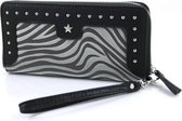Zebra zwart-grijs portemonnee met polsband