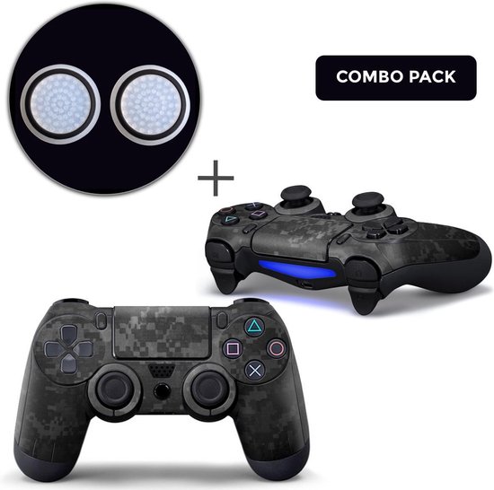 Digital Camo Combo Pack – PS4 Controller Skins PlayStation Stickers + Thumb Grips