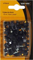 Elektrofix kabelclip 6 mm rond zwart 50 st