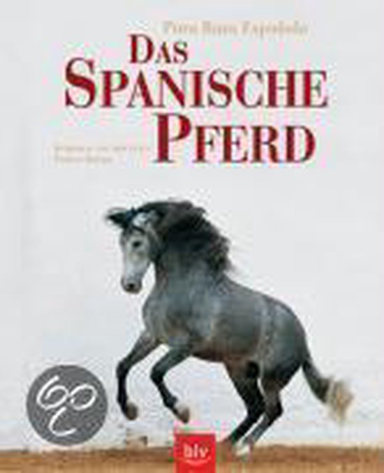 Boekomslag getiteld Das Spanische Pferd met een steigerend grijs paard voor een witte muur.