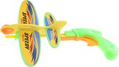 Jonotoys Plane Spring Schietvliegtuig 16,5 Cm Geel