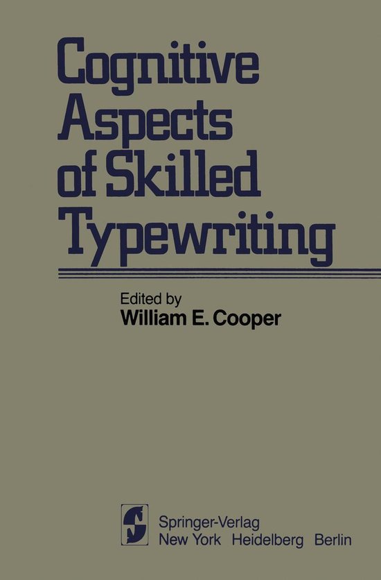 Medicine (R0) - Cognitive Aspects of Skilled Typewriting - cover