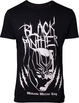 Black Panther Metal Inspired T-shirt Zwart/Wit