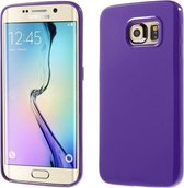 Solid Color Glossy TPU silicone hoesje Samsung Galaxy S6 Edge paars