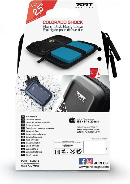 Etui De Protection Renforcé COLORADO SHOCK Pour Disque Dur 2.5 Pouces - Bleu