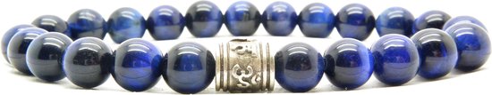 Beaddhism - Armband - Blauwe Tijger - Guru - 8 mm - 22 cm