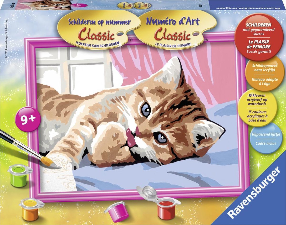 Ravensburger schilderen op nummer Knuffelkatje - Hobbypakket | bol