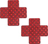 Pinch - Nipple Sticker Dotted Cross  - Tepel Plakker - Kruis Rood - Tepelsticker