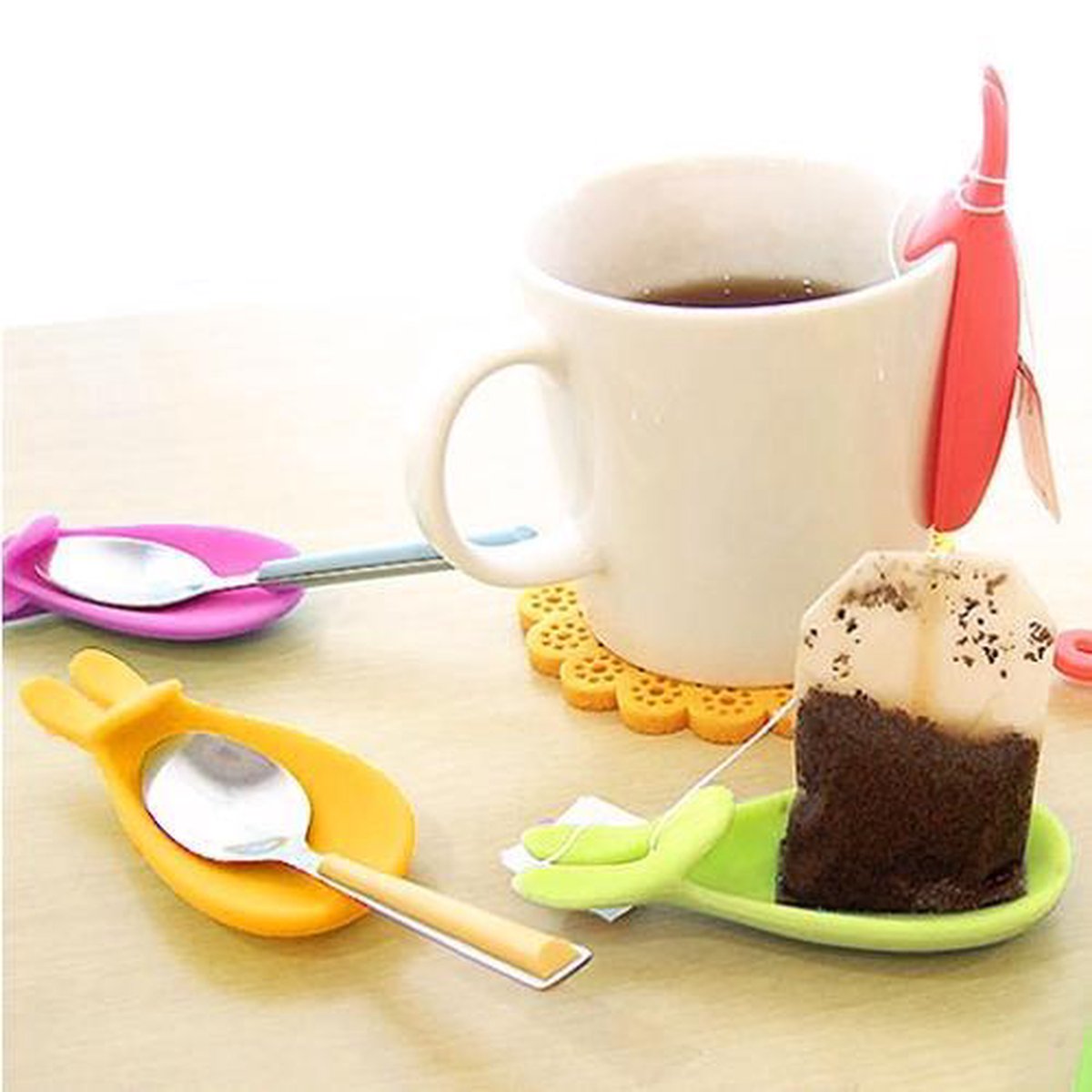 Porte-sachet de thé en silicone en forme d'escargot mignon tasse  accessoires de cuisine de ménage 