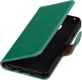 Groen Pull-Up PU booktype wallet cover cover voor Samsung Galaxy A3 2015