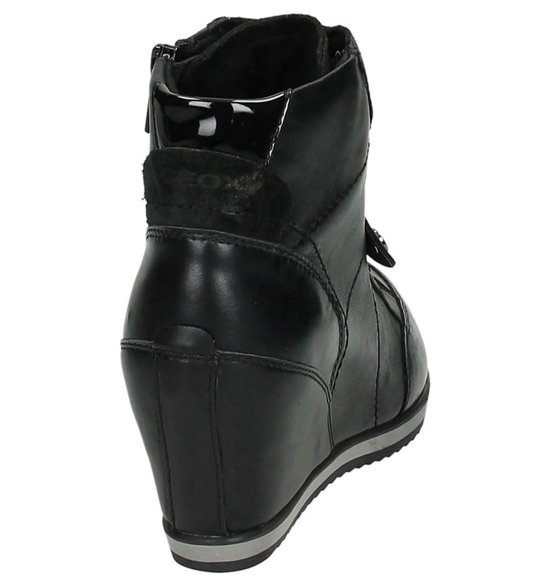Geox D 4454 A - Sneaker met sleehak - Dames - 9999 Black Vit.Lis/Vit.Sin 40 | bol.com