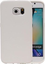 Wit Zand TPU back case cover hoesje voor Samsung Galaxy S6 Edge