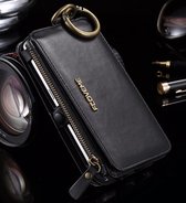 Étui portefeuille en cuir luxueux | iPhone 7 8 | Noir | Incl. Housse amovible | Floveme Original