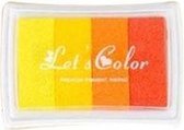 Stempelkussen Oranje Geel 8 x 5 cm - verlopende kleur