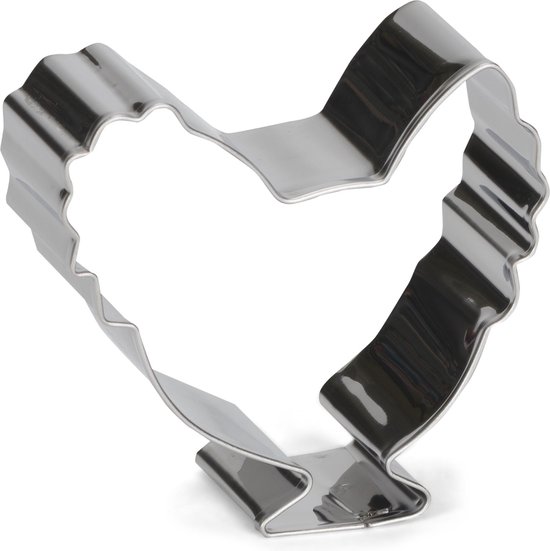 uitsteekvorm Kip 6 cm RVS zilver