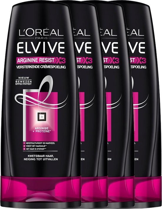 L'Oréal Paris Elvive Arginine Resist 4 stuks Voordeelverpakking 200 ml Crèmespoeling