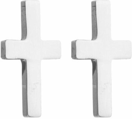 Fako Bijoux® - Boucles d'oreilles - Plug - Croix - Argenté