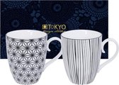 Tokyo Design Studio Nippon Black Set van 2 Mokken 380 ml. In fraaie Geschenkdoos