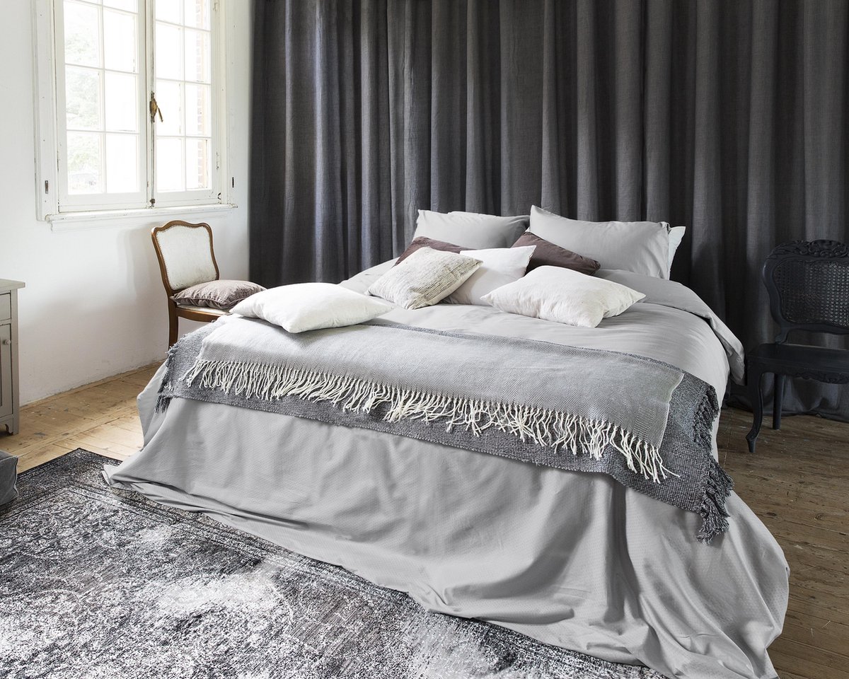 Primaviera Deluxe Hotel Linnen - Dekbedovertrek - Eenpersoons - 140x200/220 + 1 kussensloop 60x70 - Grijs
