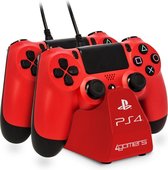 4Gamers 4G-4182 - Twin Play 'n' - Oplaadstation - Rood - PS4