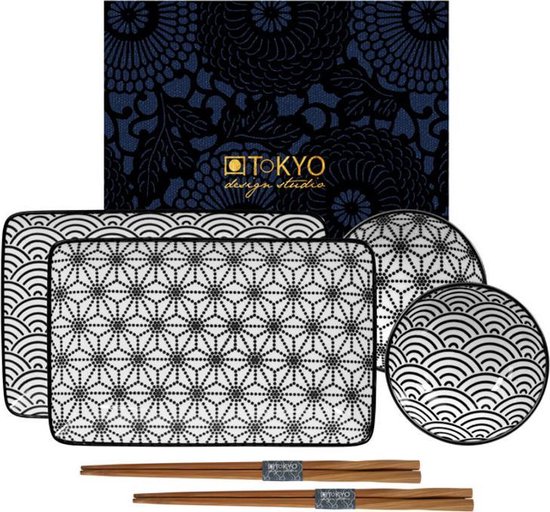redactioneel Grondwet laser Tokyo Design Studio New Nippon Black Sushi Servies Set – 6-delig - in  fraaie geschenkdoos | bol.com