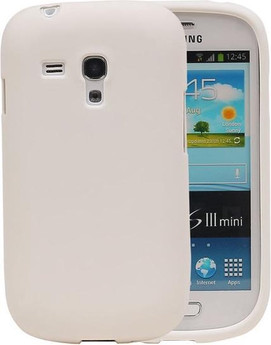 Wit Zand TPU back case cover hoesje voor Samsung Galaxy S3 mini I8190