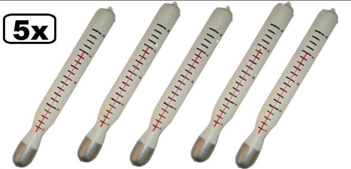 5x Thermometer plastic groot