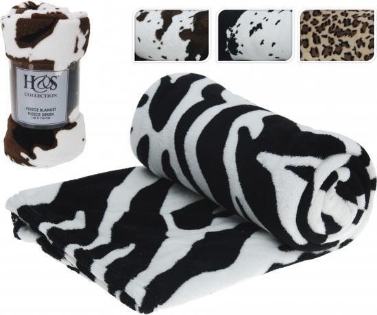 Fleece deken met zebra print | bol.com