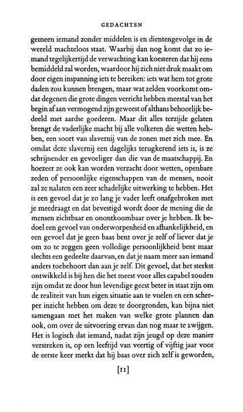 Tekstpagina met Giacomo Leopardi's Gedachten, drukpagina 11.