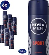 Bol.com NIVEA MEN Sport - 6 x 150 ml - Voordeelverpakking - Deodorant Spray aanbieding