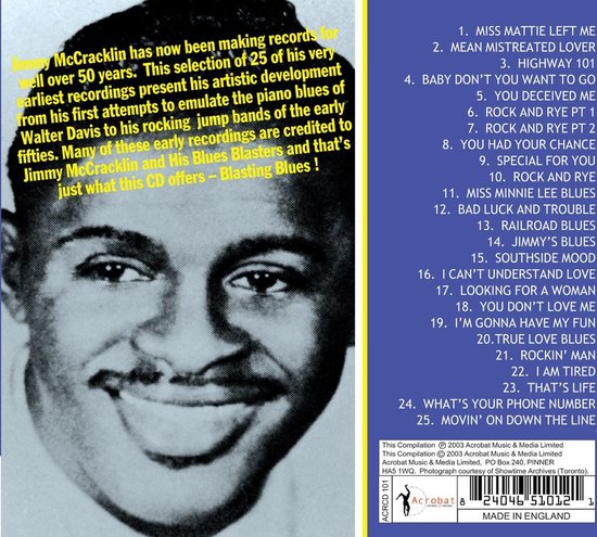 Jimmys Blues 1945 1951 Jimmy Mccracklin Cd Album Muziek Bol 2417