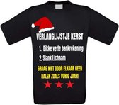 Verlanglijstje kerst  T-shirt maat XXL zwart