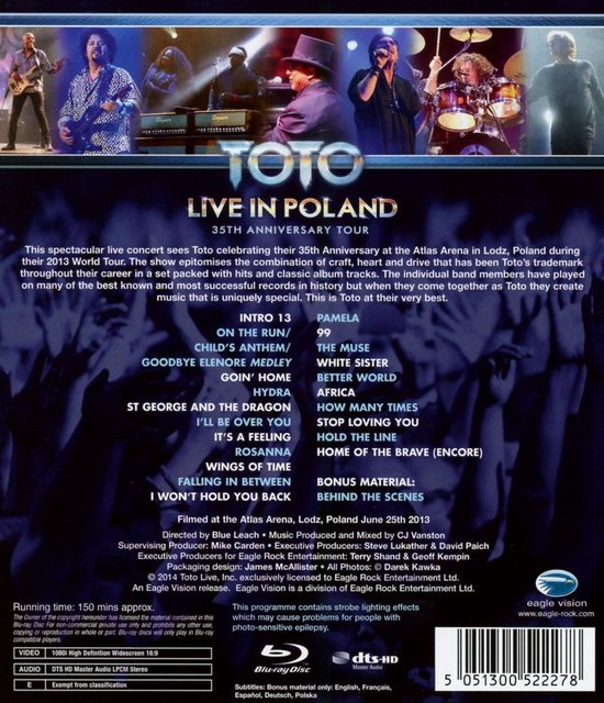 bol.com | Toto - 35Th Anniversary Tour - Live In Poland (Blu-ray), Toto |  Muziek