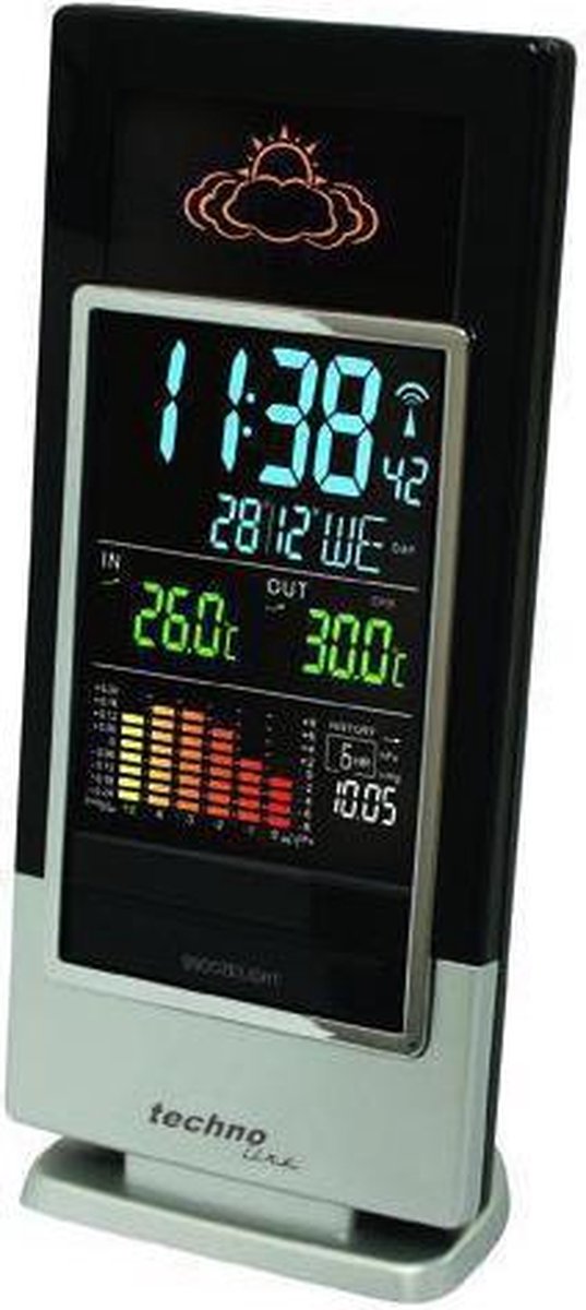 Weerstation - Thermometer / Voorspelling Radiogestuurde Klok - Technoline WS 6502